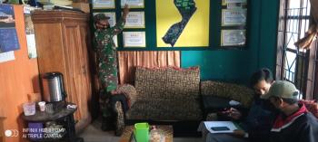 Babinsa Koramil 05/Kejajar Cek Posko PPKM Berbasis Mikro Di Wilayah Binaan